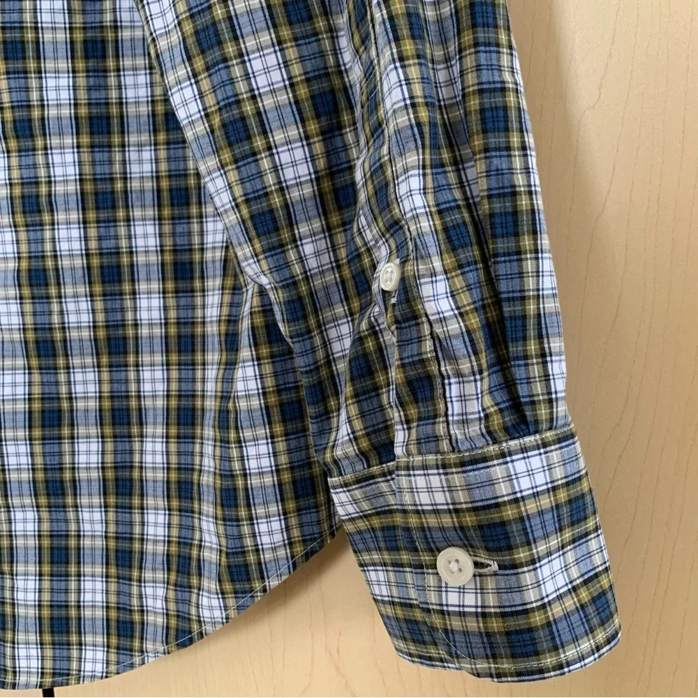 J.Crew Thompson Flex Wrinkle Free‎ Shirt Mens Long Sleeve Plaid Blue L 16-16.5